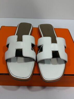 Hermes Women's White Sandals